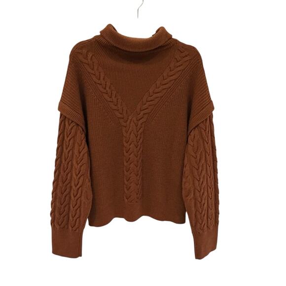 La Ligne Cable Bastien Sweater Rust Brown Merino Wool Half Zip Size XL Soft - Picture 8 of 14